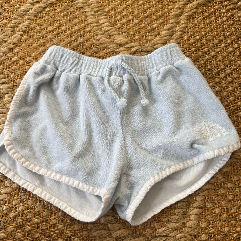 Zara Girls Light Blue Terry Cloth Lounge Shorts  - Sporty